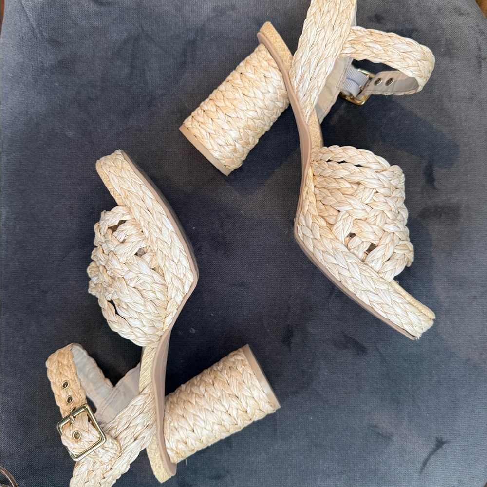 Dolce Vita Asher Braided Platform Heels - Lt Natural Raffia - Picture 2 of 8